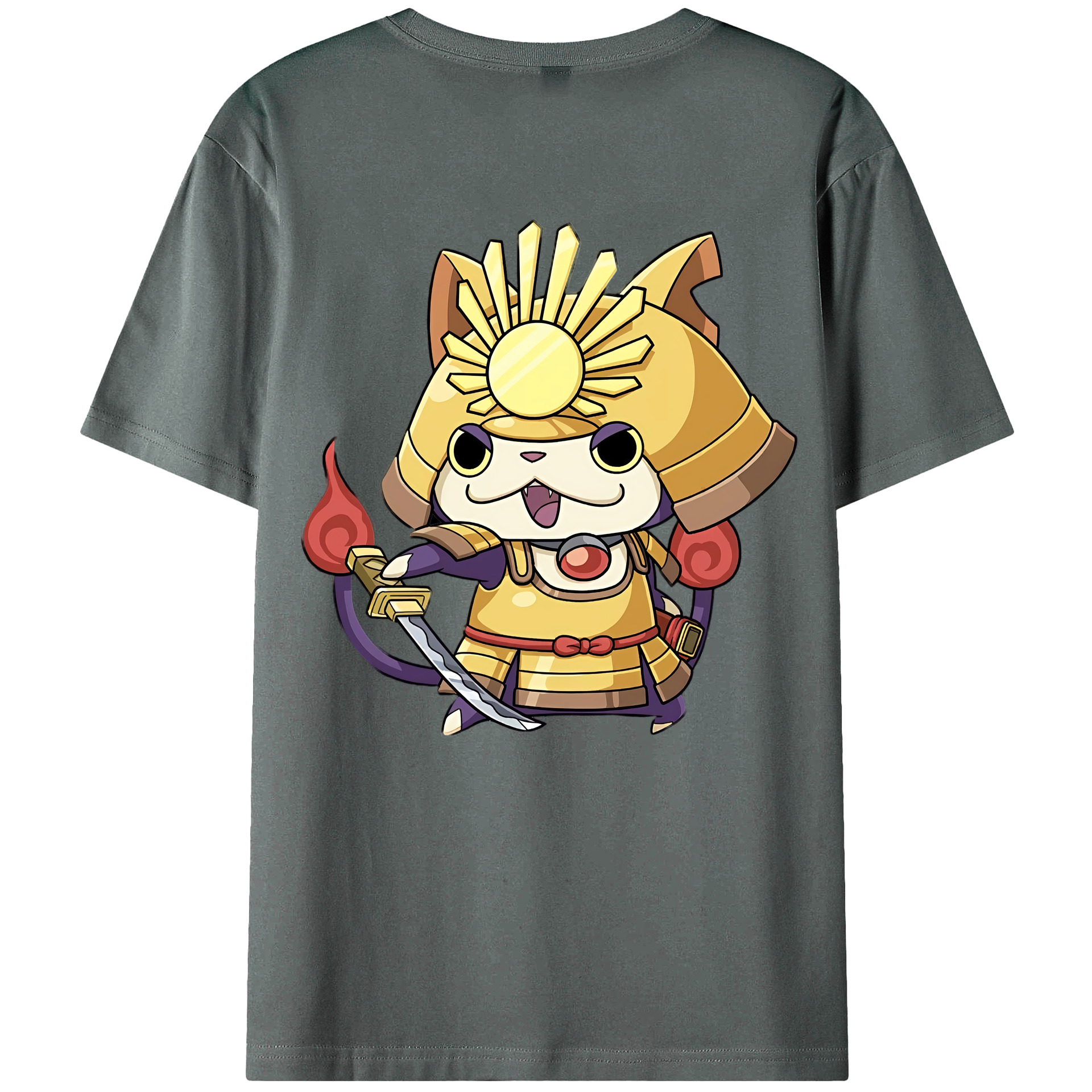（画像用） 妖怪ウォッチ Yo-kai Watch 綿100％ メンズ半袖Tシャツ（バックプリント） 通気性